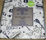 Divatex Est. U 2011 Rock & Roll Microfiber Twin Size Sheet Set Navy