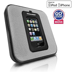 GOgroove MOVE Sleek Portable and Wall Mountable SonusMAX Speaker System for Apple iPhone and iPod - Works for all generation iPods / iPhone 3 , 3GS , 4 , 4S