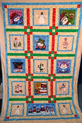 Snowman Quilt, Embroidery, Patchwork
