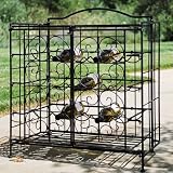 PTC Home & Garden Bottle Folding Wine Cage, Black
