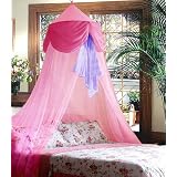 Pink & Purple Chiffon Furbelow Princess Bed Canopy By Sid