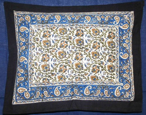 Reversible Pillow Sham Kalamkari 100% Cotton 28" x 24" Amazing