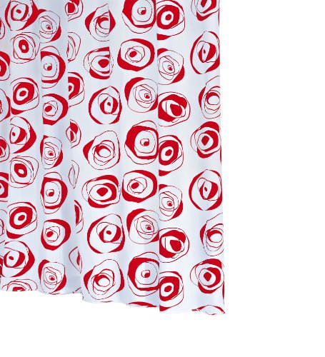 Ridder 413560-350 Duschvorhang Textil 180 x 200 cm inklusiv Ringe, andy rot