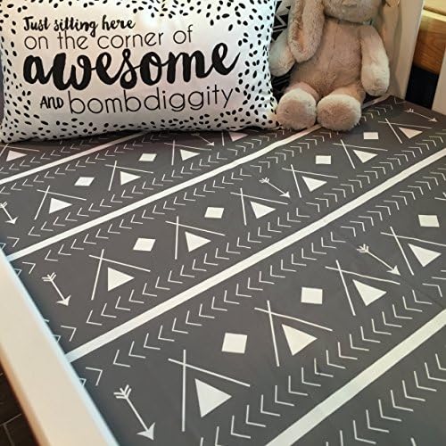 Elliot TeePee Grey and White Fitted Crib Sheet