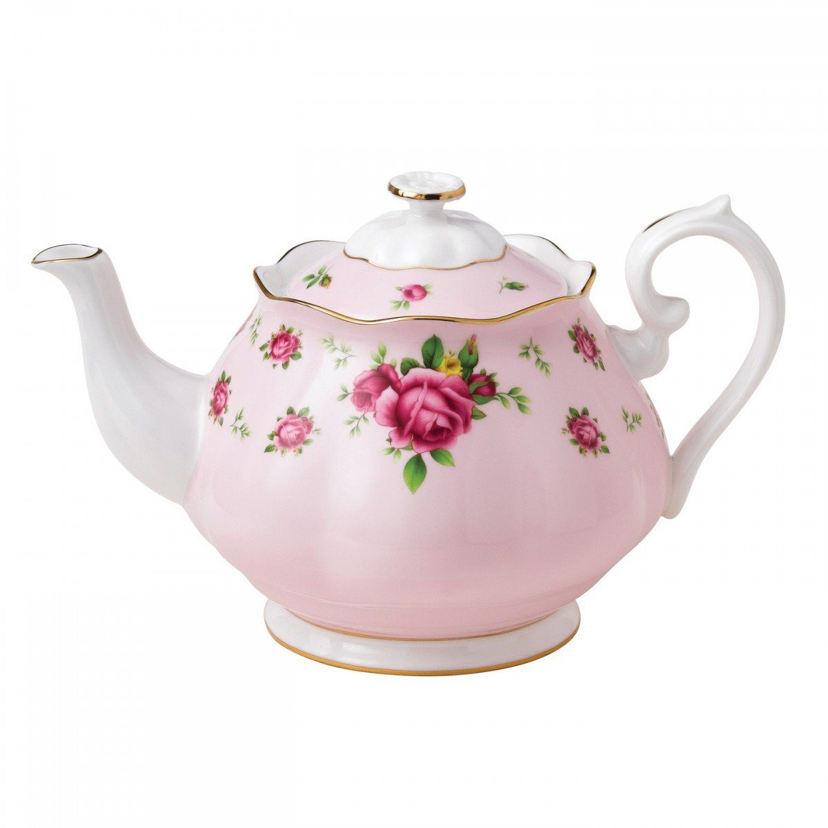 Royal Albert New Country Roses Formal Vintage Teapot, White/Pink