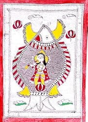 Paper Art Madhubani Folk Paintings for Home Decor 11.5 x 16.5 inches (madht089)