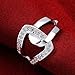 NYKKOLA Jewelry Crystal Paved Unique Design Silver Ring