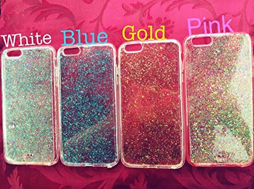 Iridescent Glitter Iphone Samsung 5s 6 Plus S5 S6 Edge White Pink Transparent Clear Soft Rubber Gel Case Cover Skin (White Galaxy S5)