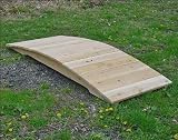 3' White Cedar Unstained Arched Plank Bridge