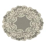Heritage Lace Elizabeth 42-Inch Round Table Topper, Cafe