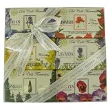Flower Theme Gift Set of 6 Floral Soaps, Italian Vegetable Bar Soap