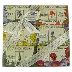 Flower Theme Gift Set of 6 Floral Soaps, Italian Vegetable Bar Soap