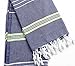 Paradise Series Turkish Bath Towels – Traditional Peshtemal Design for Bathrooms, Beach, Sauna – 100% Natural Cotton, Ultra-Soft, Fast-Drying, Absorbent – Warm, Rich Colors with Stripes Darkblue Green