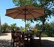 9ft Wooden Market Umbrella with Pulley in Taupe Color