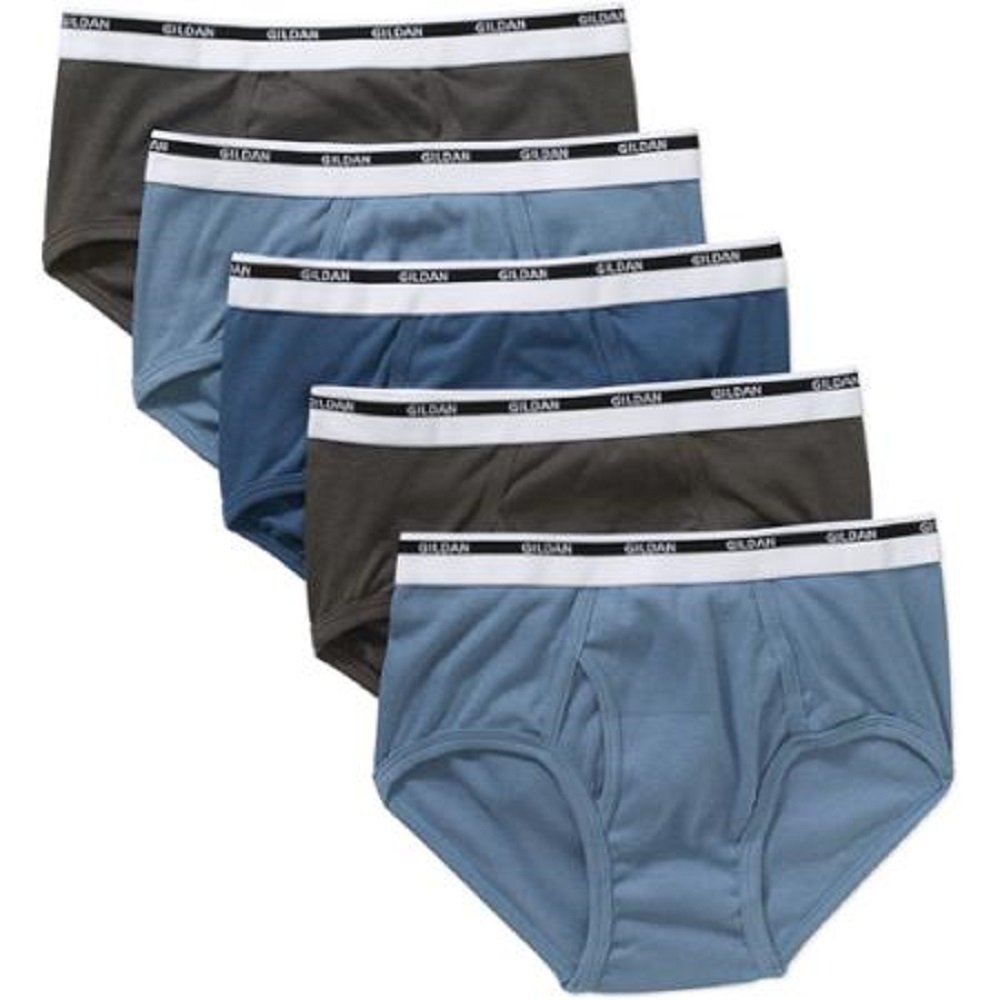 Gildan Men's Briefs 5 Pack Blue and Grey Medium eBay