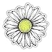 Daisy Flower Sticker for Car Truck Windows Laptop Any Smooth Surface Waterproof (White)