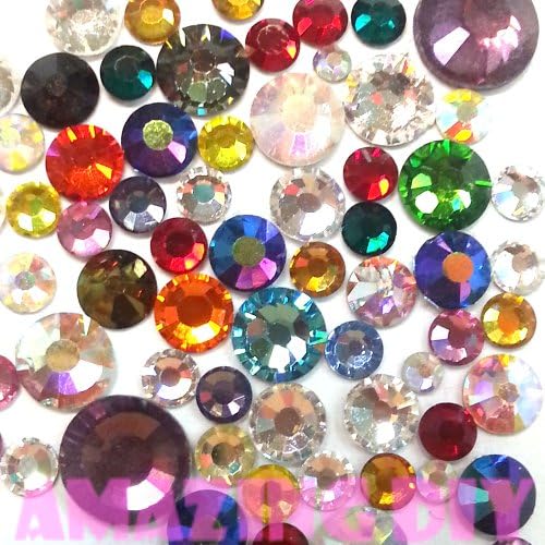 400 pcs 2mm- 5mm Mix color &amp; Size Crystal Glass Rhinestone Flatback Cabochon *ship with FREE GIFT from GreatDeal68*