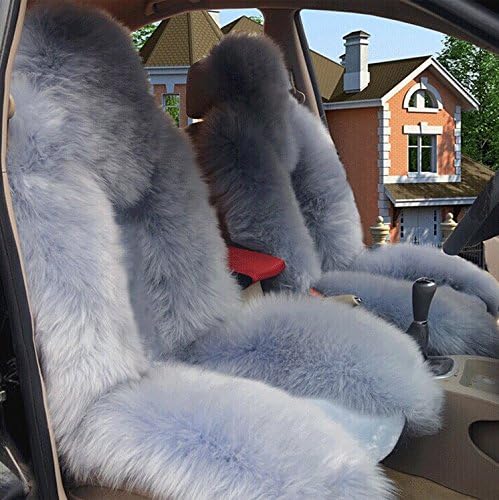 Aorong Single Car Seat Cushion Sheepskin Car Seat Cover Soft Wool Car Seat Covers Wool Car Cushion (blue)