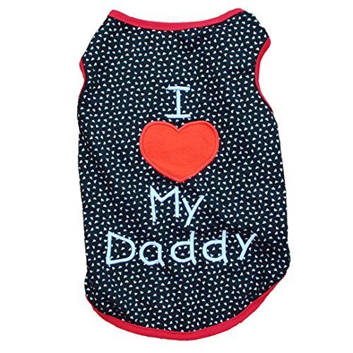 Mosunx(TM) Hot!Cute I Love My Daddy Small Dog Cat Pet Clothes T Shirt Apparel Clothes (S)