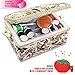 Large Sewing Basket with Accessories Sewing Storage and Organizer with Complete Sewing Kit Tools, Wooden Sewing Box with Removable Tray and Tomato Pincushion for Sewing Mending, Beige