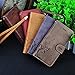 CORNMI i5 Case Premium Vintage Flip Wallet Leather Magnetic Closure Foldable Kickstand Cover Skin for i5 / 5S / SE with Card Slots, Cash Compartment and Wrist Strap - Purple