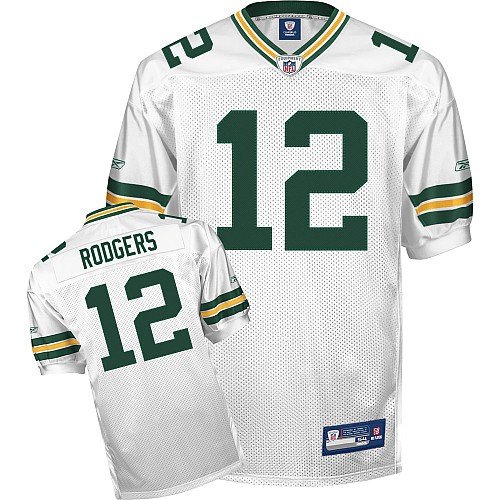 Reebok Green Bay Packers Aaron Rodgers Authentic White Jersey Size 50 (Large)