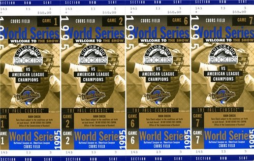 1995 Colorado Rockies World Series Phantom Tickets