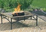 CobraCo FB6409 Square Cast Iron Brick Finish Fire Pit with Screen and Cover