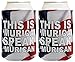 Funny Beer Coolie Murica Speak USA 4th of July Patriotic Accessory, 2 Pack Can Coolie Drink Coolers Coolies American Flag