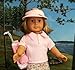 Doll Clothes for American Dolls for Girls Pink Golf Set Outfit Includes Skort Shirt Ball Tee Visor 3 Clubs and Bag (9 Piece Set)