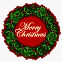 Merry Christmas Wreath Car Magnet