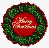 Merry Christmas Wreath Car Magnet
