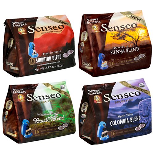 Senseo Douwe Egberts Coffee Pods, Variety Pack, 16-Count Packages (Pack of 4)