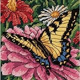 Dimensions Needlecrafts Needlepoint, Butterfly on Zinnia