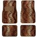 4 Pieces Tan Black Leopard Print Front & Rear Carpet Floor Mat Set Universal