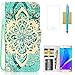 Galaxy S7 Edge Case,CASELAND [Premium Flip] PU Leather Wallet Stand Protective Cover Case for Samsung Galaxy S7 Edge - Green Flower