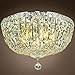 Invisible Design 8 Light 18" Gold Flush Mount W/Swarovski Crystals & Led Bulbs