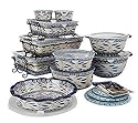 Temp-tations Old World 24-piece Complete Oven- To-table Set, Blue