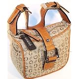 GUESS HANDBAGS, Guess Signs Handbag (Denim Moose Beige)