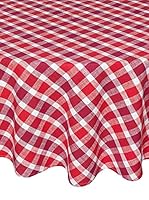 COINCASA Mantel de Mesa Rojo/Blanco Ø180 cm