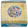 Murano Glass Paperweight, 24k Gold with Embedded Circle of Millefiori , Gift Boxed