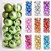 AMS Shatterproof Clear Plastic Christmas Ball Ornaments Decorative Xmas Balls Baubles Set with Christmas Trees Decorations (6cm Green)