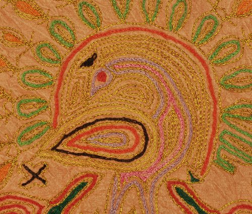 Imagen 3 de Cojín de algodón indio Peacock Covers Adorna con Zari y bordado Tamaño trabajar 16 x 16 pulgadas Juego de 2 piezas