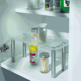Stainless Steel and Clear Plastic Helper Shelf