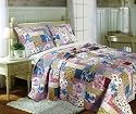 Greenland Home Garden Toile Full/Queen 3-Piece Quilt Set