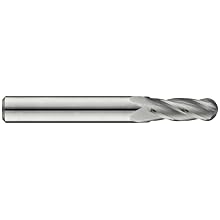 Precision Twist EB3304M Solid Carbide End Mill, Uncoated (Bright) Finish, 4 Flute, Ball End