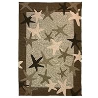 Homefires Starfish Field 26-Inch by 60-Inch Indoor Outdoor Hand Hooked Area Rug