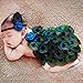 DZT1968 Baby Girl Headband With Peacock Feather Wing Costume Photo Prop Outfit