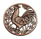 DII Antique Copper Rooster Cast Iron Trivet Set of 2