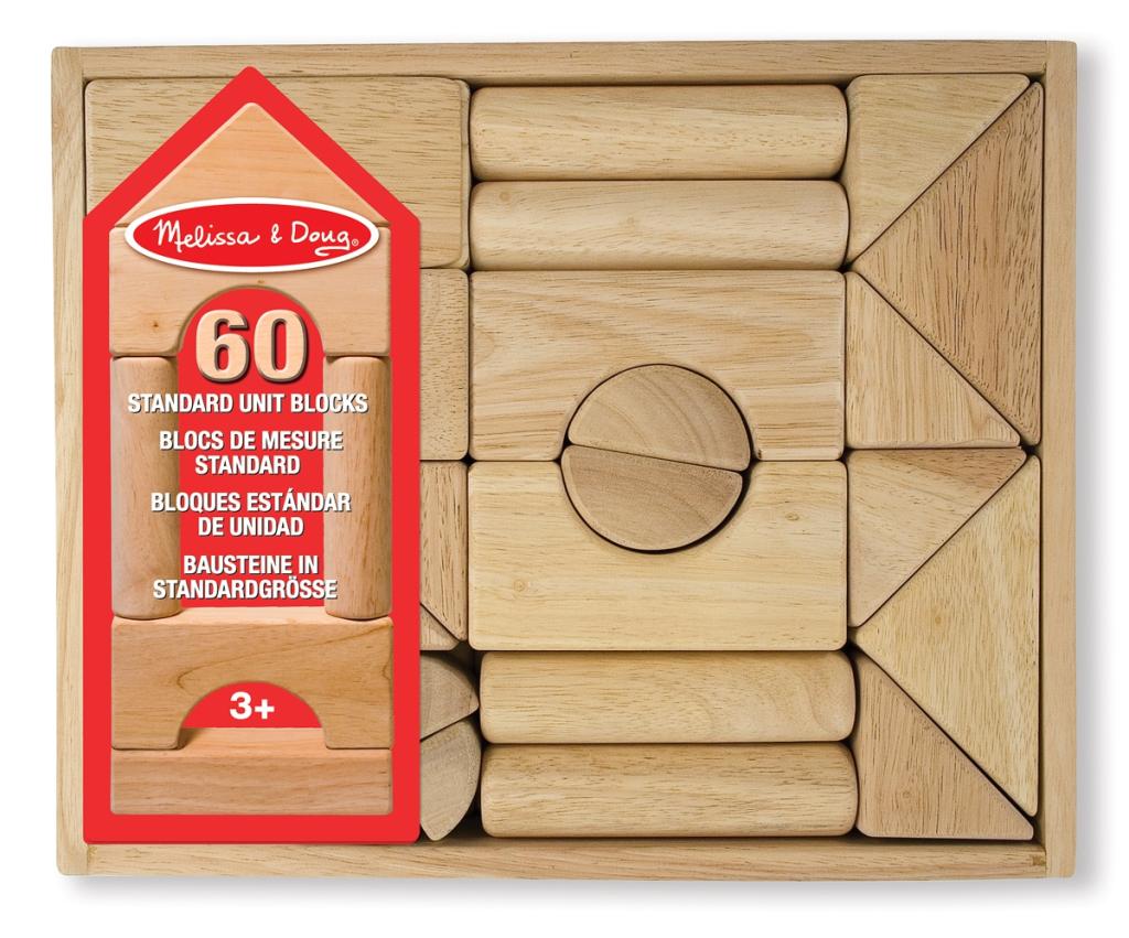 Melissa & Doug Standard Unit Building Blocks Natural Hardwood (60